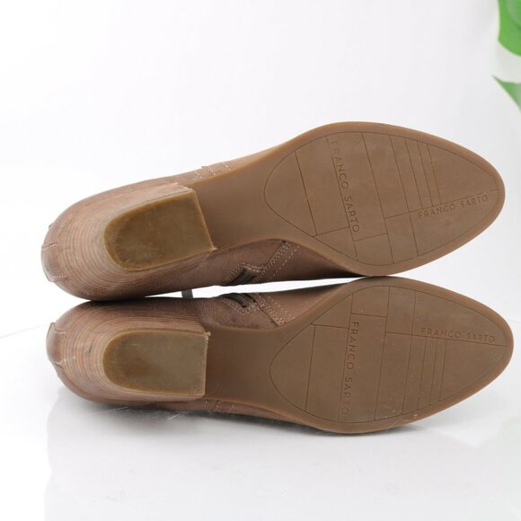 Franco Sarto Womens Garfield Boot Size 8.5 Tan Leather Block Heel Bootie Comfy - Picture 9 of 12